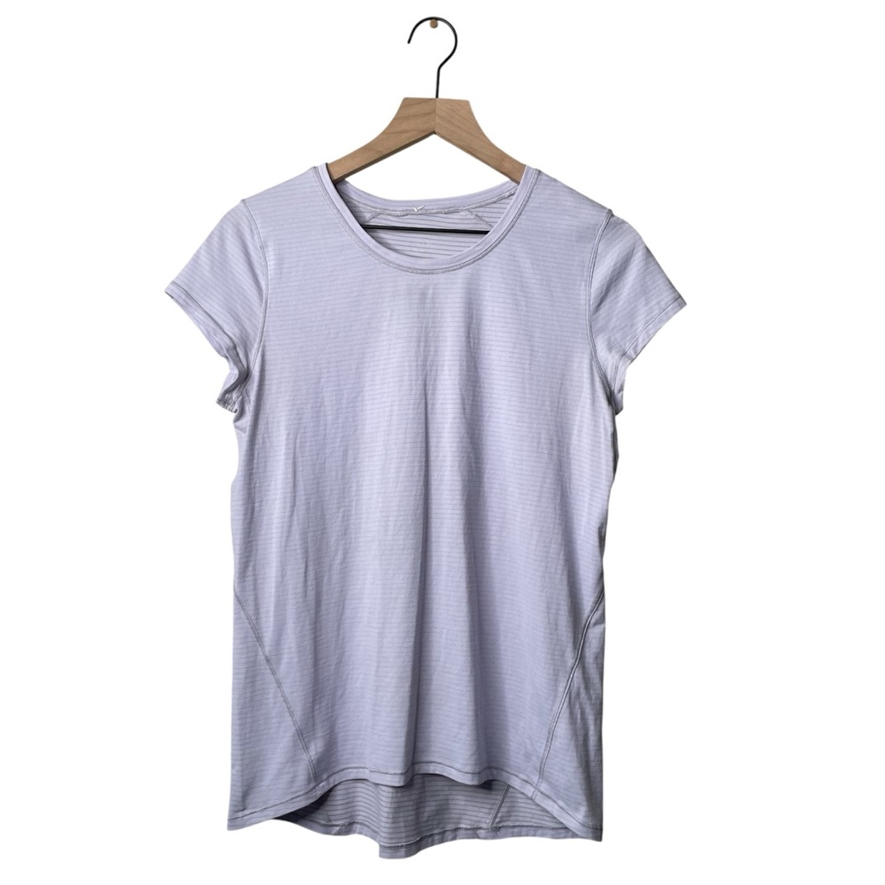 Lululemon Another Mile Short Sleeve Heathered Sheer Lilac Workout Top - Picture 4 of 12